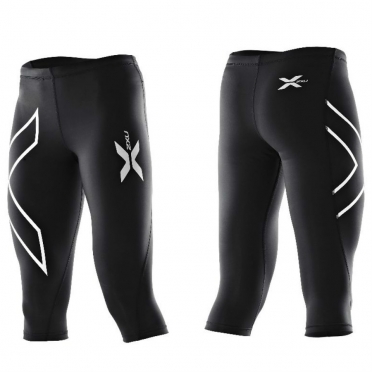 2XU kompressions 3/4 hose Schwarz/Weiß Damen WA1943b 2015